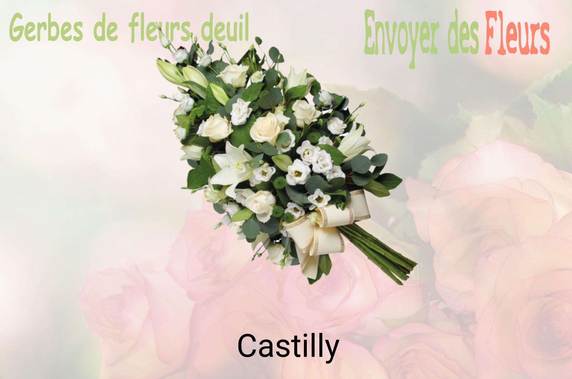 Gerbe de fleurs de deuil livrée à Castilly